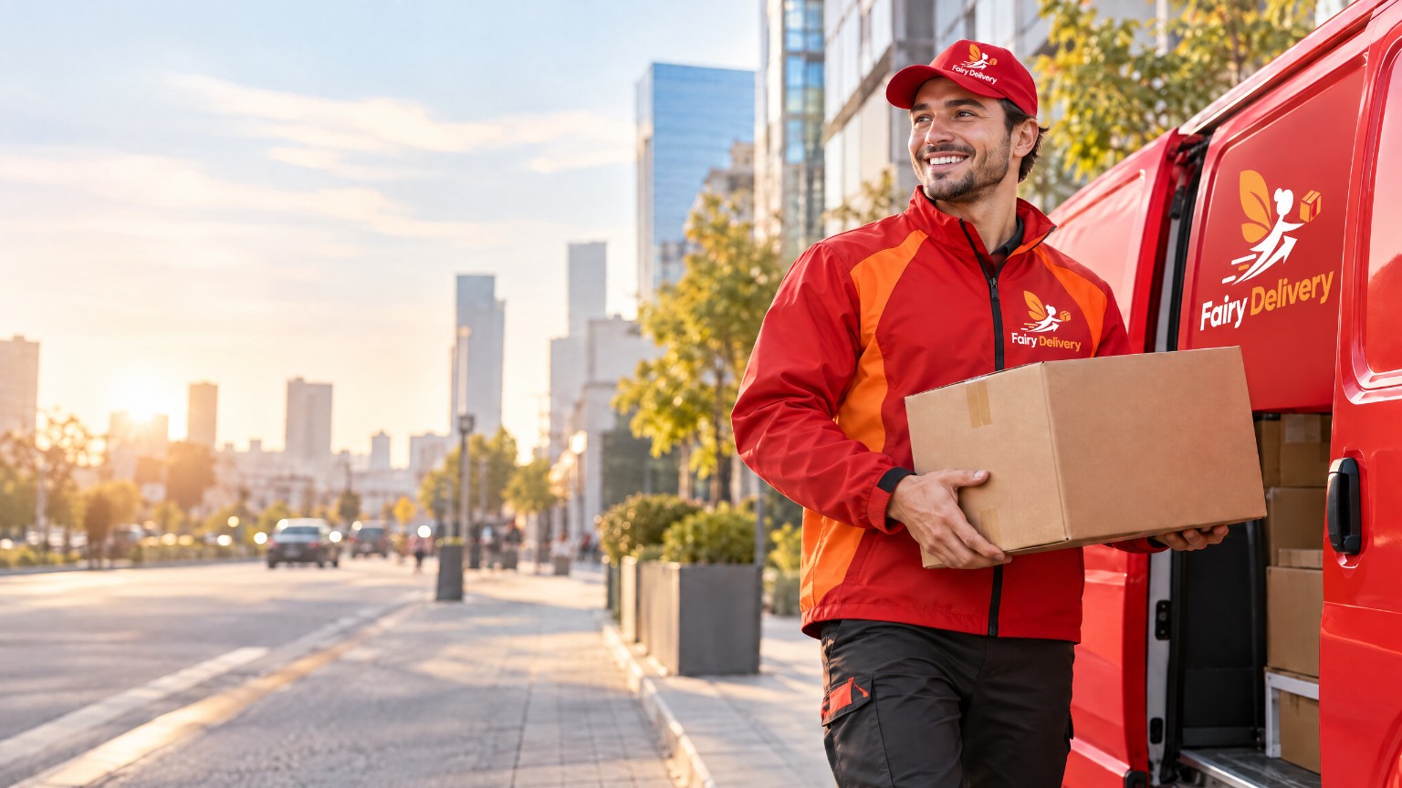 Fairy Delivery driver delivering a package